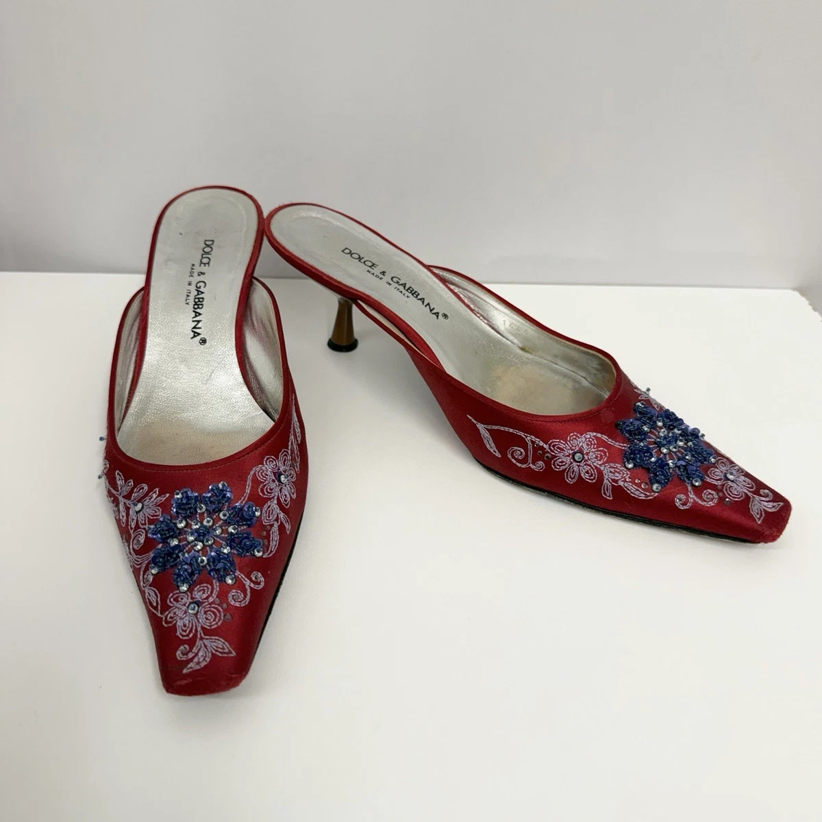 Dolce&Gabbana Floral Mid (2-2.9 in) Heel Height Heels for Women