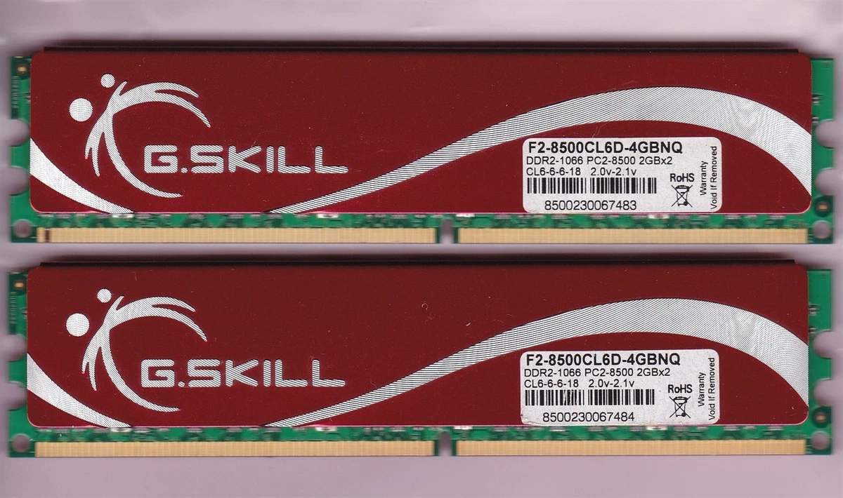 Mémoire RAM G.Skill 2 Go DDR2 PC2-8000 DDR2-1000 CL5 - Occasion