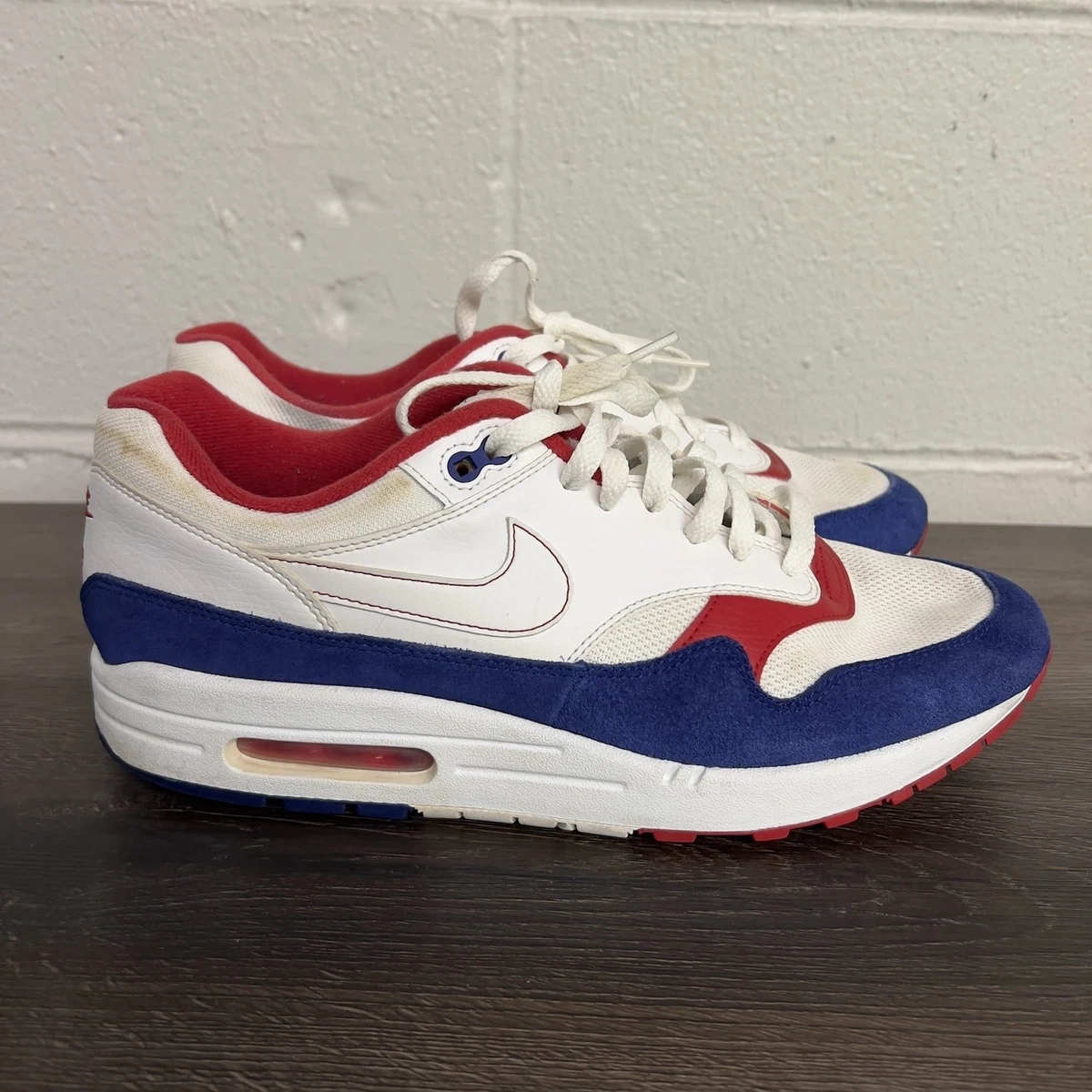Nike Air Max 1 Leather White University Red for Sale