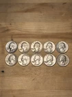 10 Washington Quarters 1951-1959 Silver 90% Mixed Mints Circulated-AU Lot *LOOK