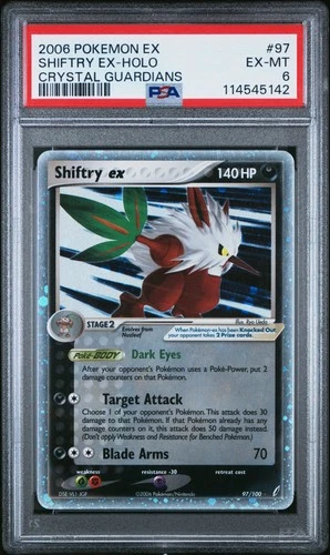 2006 POKEMON EX CRYSTAL GUARDIANS #97 SHIFTRY EX-HOLO PSA 6