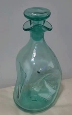 VINTAGE BLENKO ART GLASS #49 PINCHED Green DECANTER STOPPER WINSLOW ANDERSON MCM