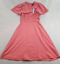 Ann Taylor dress womens sz 2 P pink zip polyester 34817926 $159