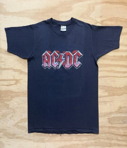 ACDC Band Tee Concert T-Shirt Screen Stars Single-St Vintage vintage concert t-shirt, vintage, single stitch, B+ condition