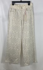Alice Olivia Women's Rhinestone Paisley Embellished Wide Leg Jeans NWT Sz 26