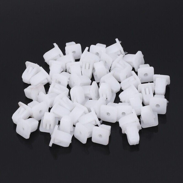 50 Teile Weiß Quadratisch Auto Karosserie Plastik Druck Stecker Niet Verschluss-image