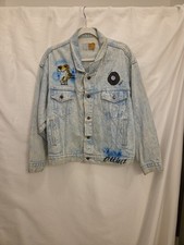 Vintage Customized 1980s Levi’s Denim Trucker Jacket Air Brushed Medium 80s USA