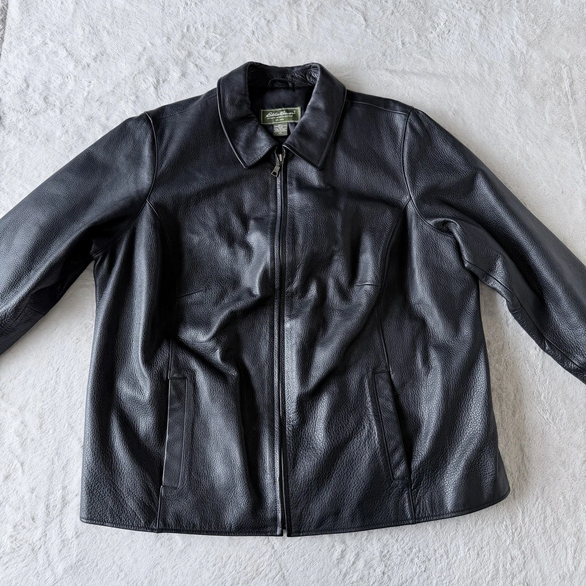 Eddie Bauer Leather Outer Shell Black Coats, Jackets & Vests for