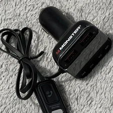 Monster Bluetooth FM Transmitter Black 3.4 Amp 2 USB Charging & External Mic