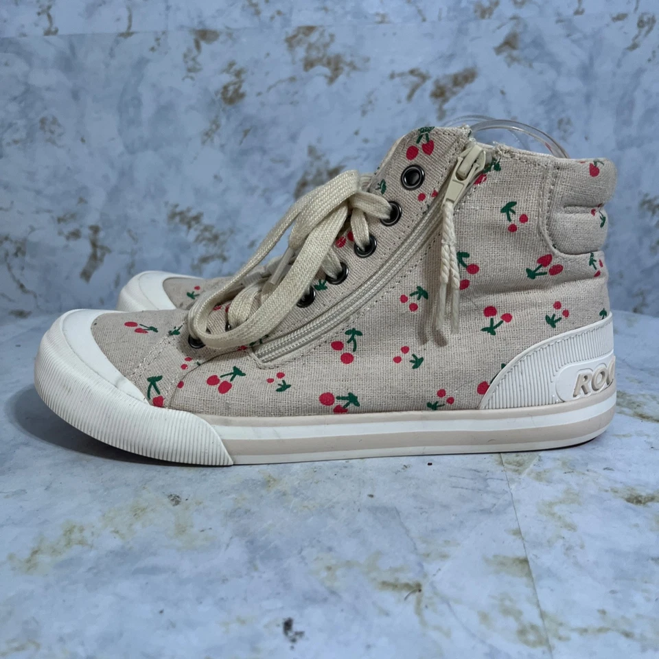 Rocket Dog Jazzin Hi Women's Size 7.5 Shoes Beige Red Cherry Athletic Sneakers - Image 4 of 4