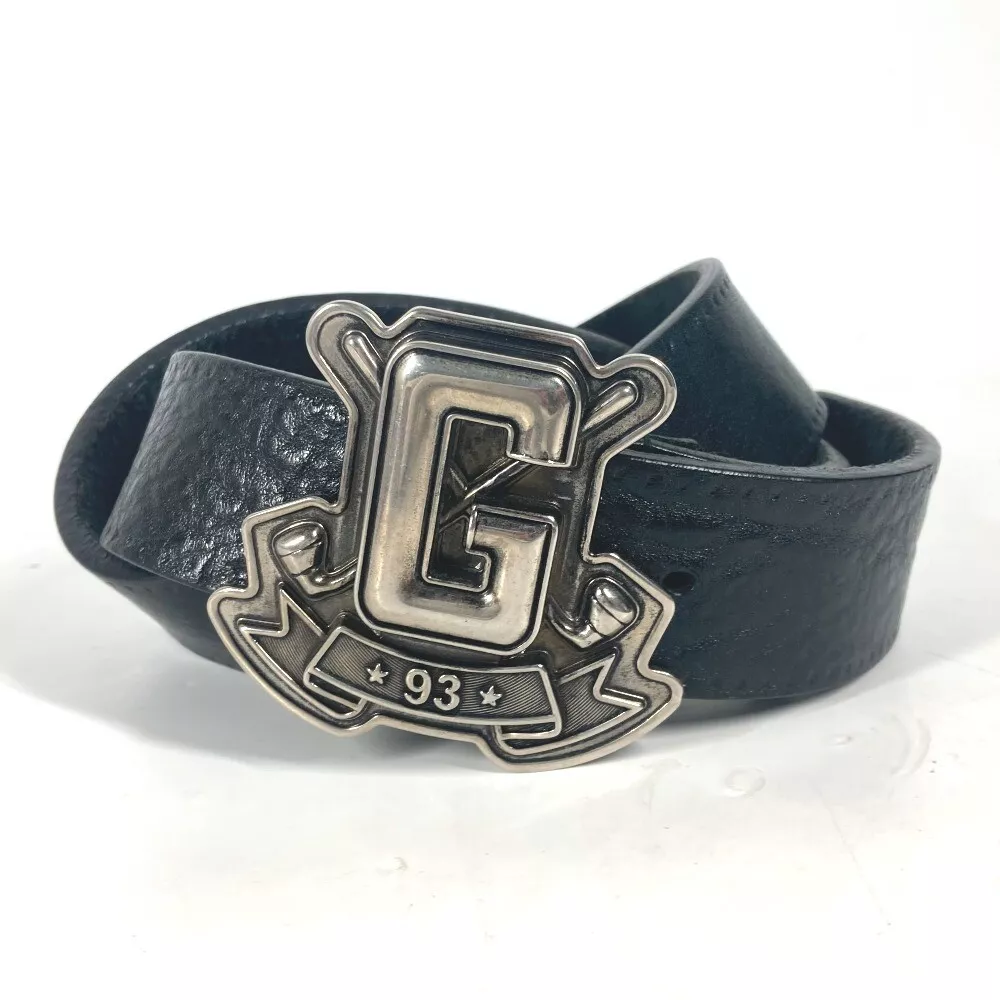 Ceinture boucle logo GUCCI 223896 G cuir noir/argent