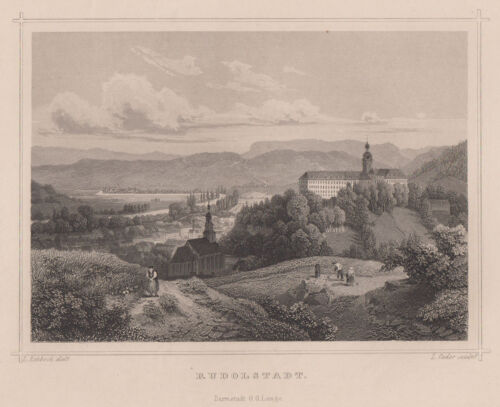 Rudolstadt Original Stahlstich Oeder 1861 - Bild 1 von 1