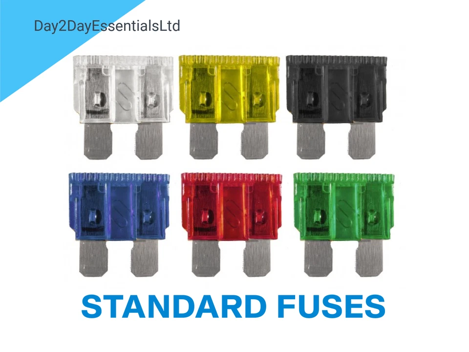 DAY2DAYESSENTIALSLTD Fuse Standard Blade Car Bike Van Top Quality 2A 3A 4A 5A 10A 15A 20A 25A 30A 40A