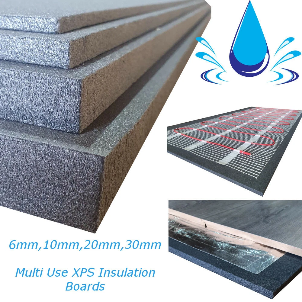 XPS INSULATION Boards 1200 x 600mm, UNDER FLOOR HEATING, 6mm 10mm 20mm 30mm  | eBay