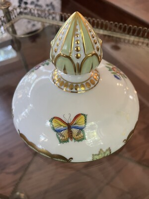 Herend Large LID ONLY Queen Victoria Porcelain Decorative Vase / URN LID ~RARE