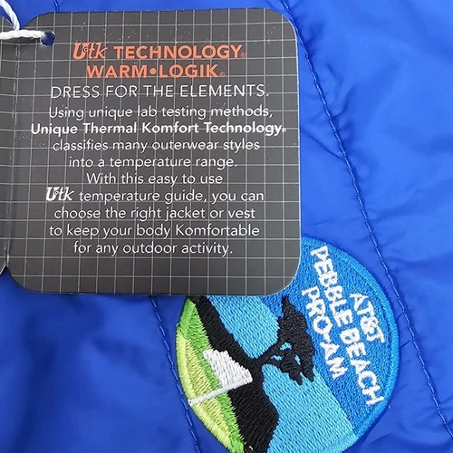 NWT Pebble Beach Golf AT&T Pro-Am Men's XL Puffer Vest Blue Core 365 Full Zip image 6