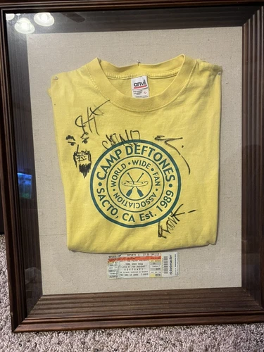 Autographed Y2K Deftones T-Shirt Chino Chi Frank Abe w/Ticket Stub & Chi Sketch