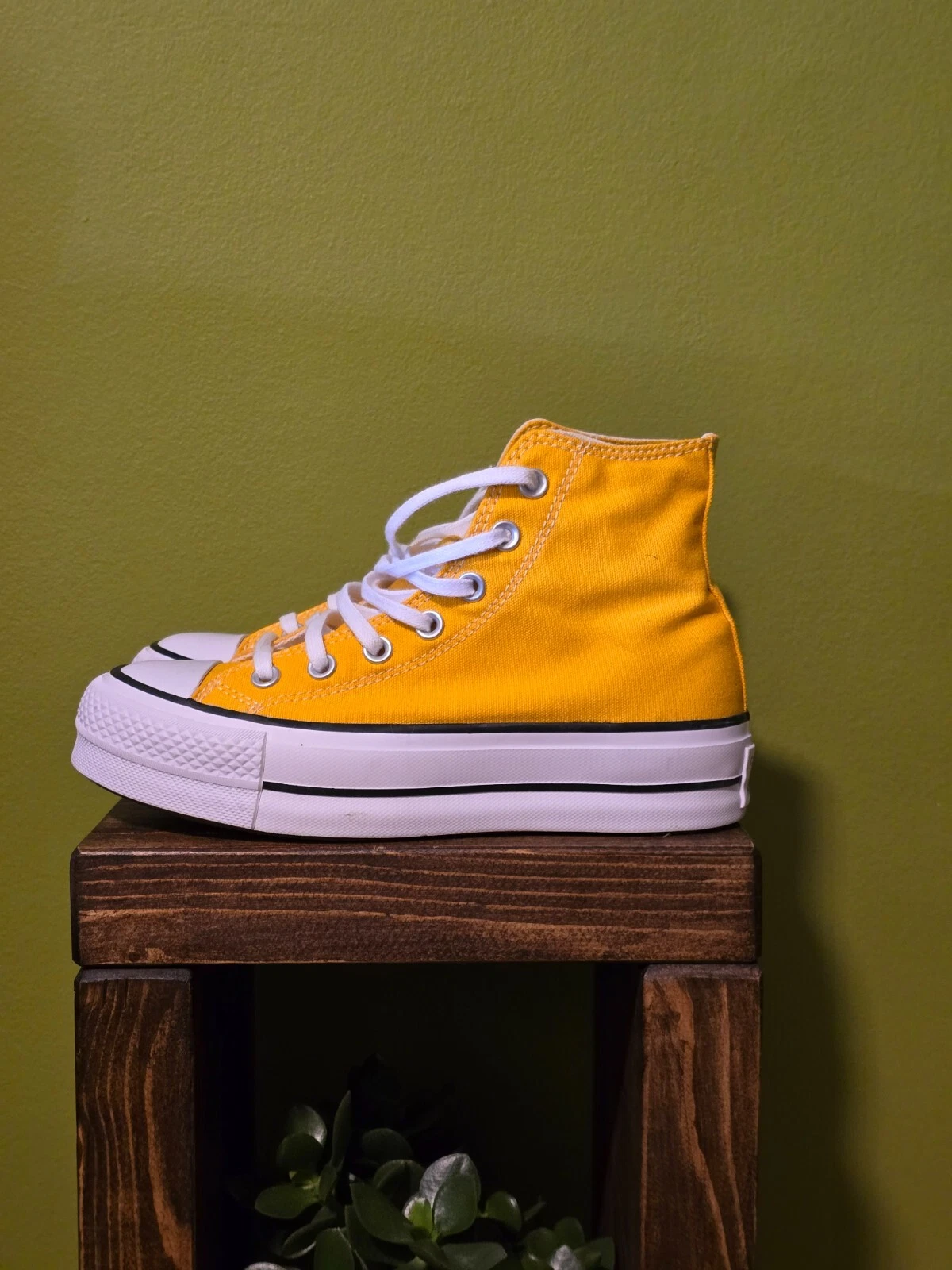 Sneakers Converse CTAS Lift Hi giallo bianco nero (taglia: UK 4)