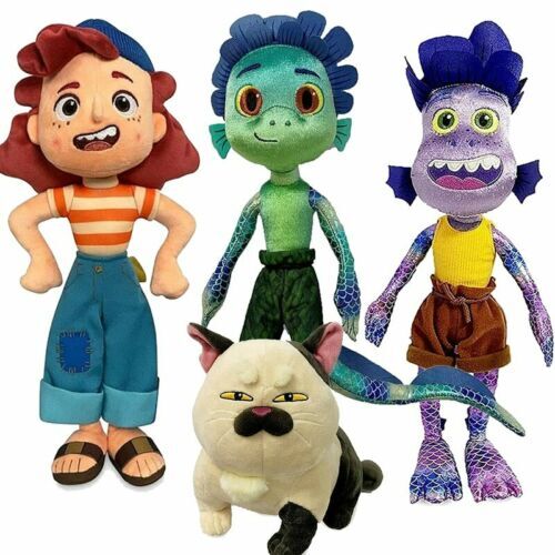 NEUF lot de 4 peluches jouets Pixar Movie Disney Store Luca Alberto Giulia Machiavel - Photo 1 sur 5