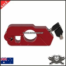 Motorcycle Grip Lock Handlebar Throttle Heavy Duty Motorbike  Brake Security Red