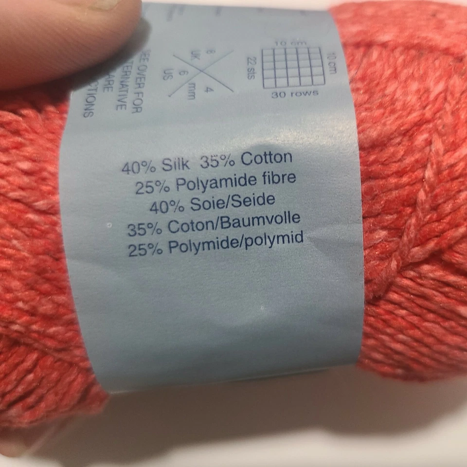 Jaeger Trinity ~ Lote de 4 ~ #439 Flamenco ~ Hilo de Verano Texturizado de Seda y Algodón Foto 3 de 4