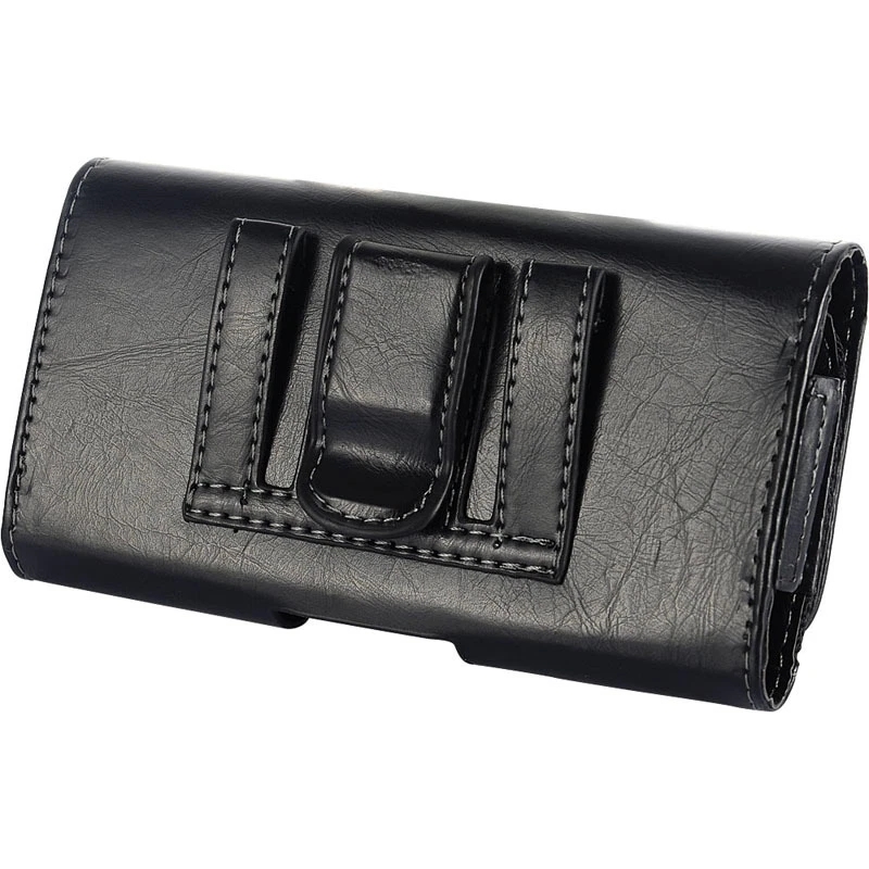 iPhone 7/8 - HORIZONTAL NEGRO Funda de Cuero Clip para Cinturón Funda Recubrimiento Foto 3 de 4