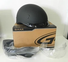 GMAX GM65S Motorcycle Full Dressed Half Helmet Matte Black Size Extra Small 