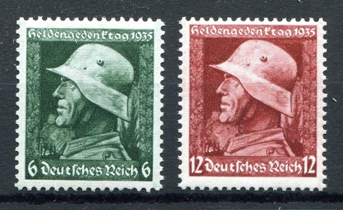GERMANY 3rd REICH 1935 WAR HEROES DAY SCOTT 452-453 PERFECT MNH