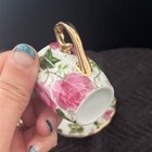 Victorias Garden Demitasse Mini Doll Size Teacup and Saucer with Pink Roses — photo 9