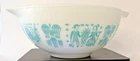 Vintage Pyrex Amish Butterprint #443 Turquoise Cinderella Mixing Bowl 2 1/2 Qt