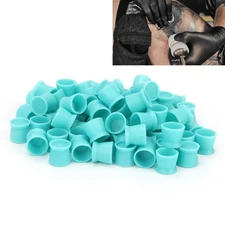 300pcs Transparent Silicone Tattoo Pigment Cup With Sucker Bottom