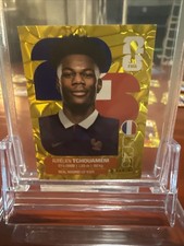 2026 Panini FIFA World Cup Sticker Gold Flood Crumple Aurelien Tchouameni #FRA9