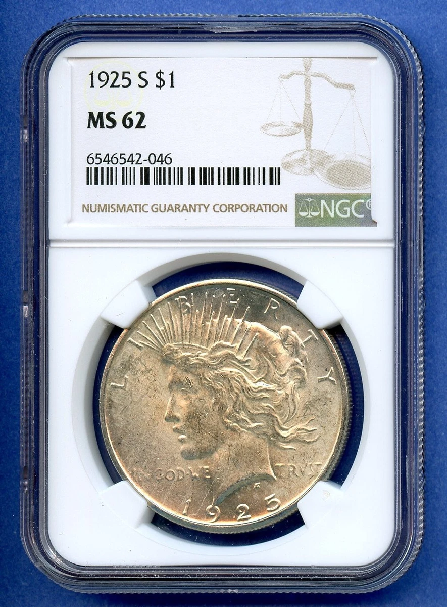 1925 Year Grade MS 62 Peace US Dollars (1921-1935) for sale | eBay