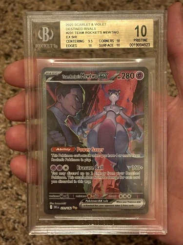 Pokemon Team Rockets Mewtwo EX 231/182 SIR Destined Rivals BGS 10 Pristine
