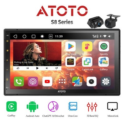 ATOTO S8 7'' 2DIN Car Stereo Bluetooth Built-in 4G LTE SCVC GPS 2BT w/1080P CAM