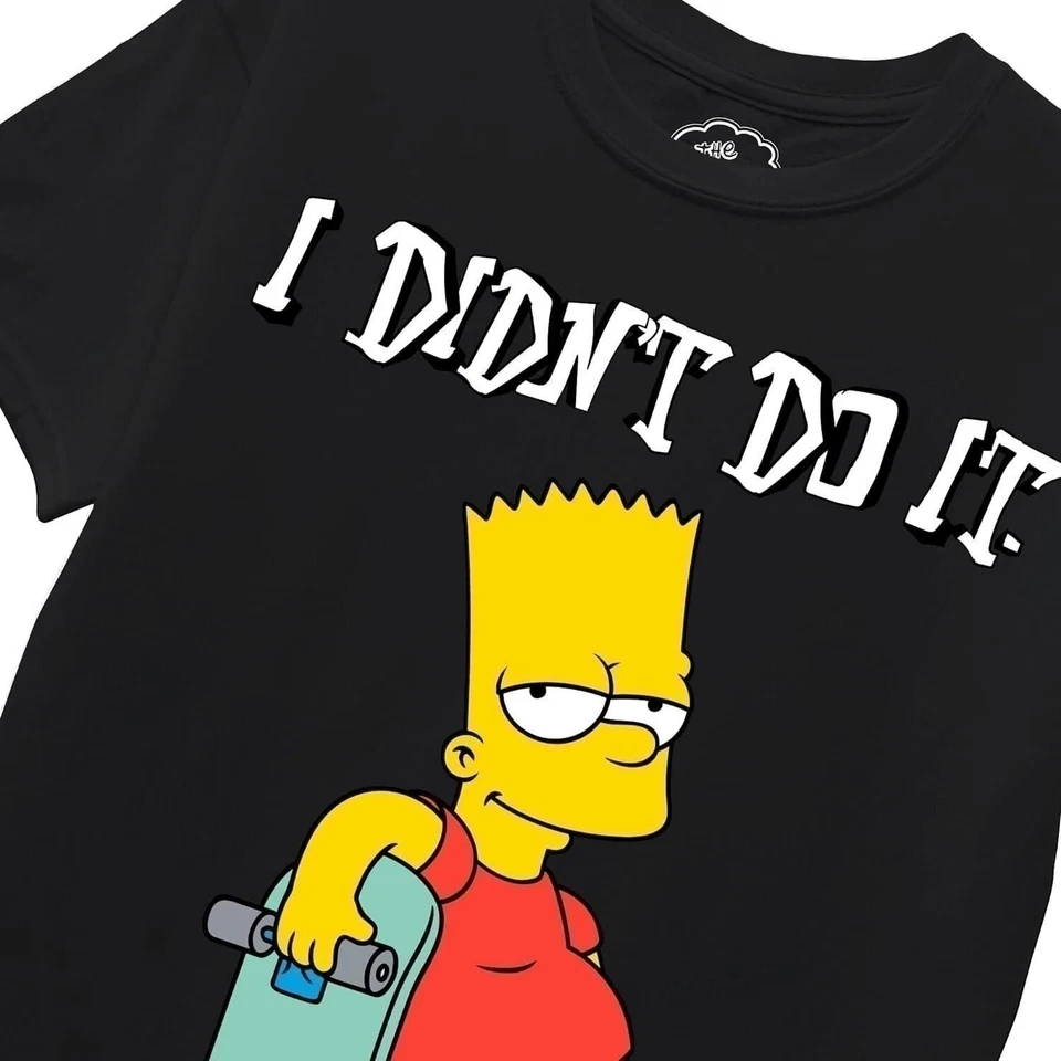 Camisa Bart Simpson manga corta cuello redondo para niños pequeños y grandes tallas 4-20 Foto 2 de 4