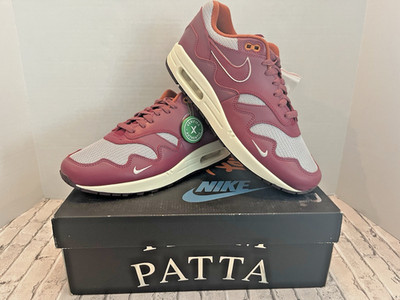 Nike Air Max 1 Patta Waves Rush Maroon DO9549-001 2021 Men's Sneaker Sz 10 Brace