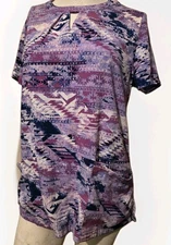 Butter Soft Brand, Womens Small Scurb Top, Purples And Blues