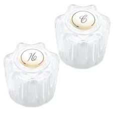 RV Faucet Parts Bathroom Sink Camper Shower Knobs Replacment 2 Piece, Crystal