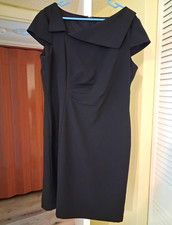 Tahari Arthur S. Levine Women's Black Solid Mini Knee Dress Short Sleeve 16.