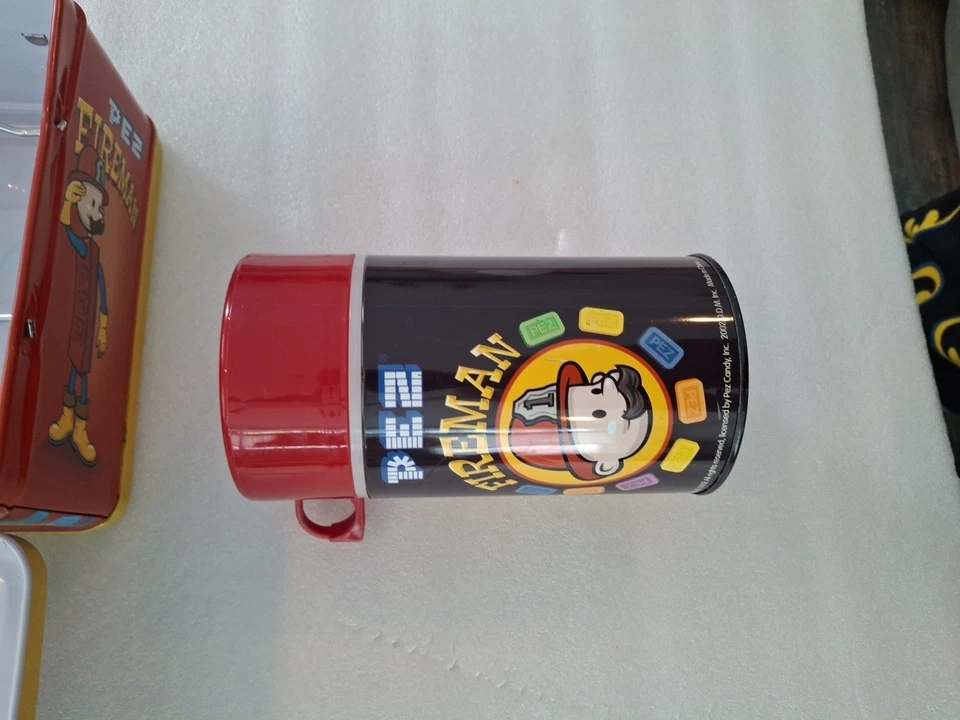 Metal Pez Firemans lunchbox and thermos set. - Image 4 of 4
