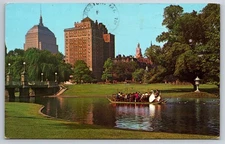 Postcard Boston MA Public Garden Swan Boats Ritz-Carlton Hotel View Posted 1969