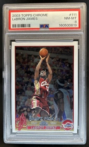 2003-04 Topps Chrome Lebron James Rookie RC #111 Cavaliers PSA 8