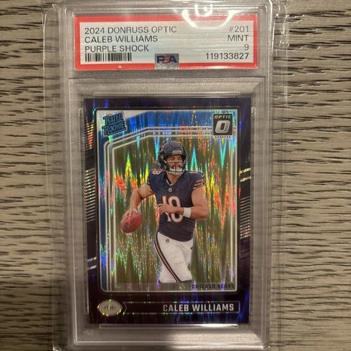 2024 Panini Donruss Optic Caleb Williams Rated Rookie Purple Shock #201 PSA 9