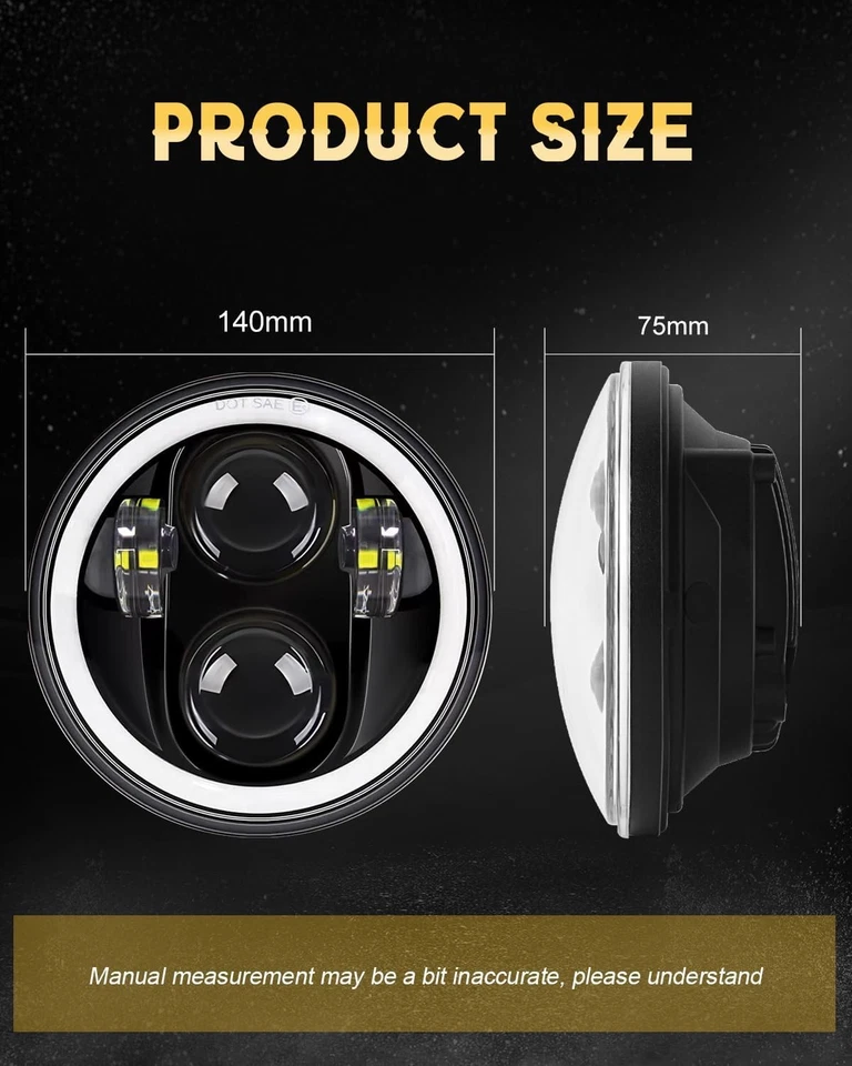 Светодиодный прожектор для фары 5-3/4 дюйма 5,75 дюйма для Harley Davidson Iron 883 1200 XL883N - Изображение 3 из 4