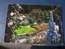 vintage postcard postally used butchart gardens victoria, BC 