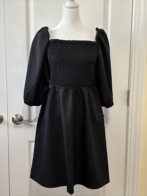 casual bar dress Contrast Trim Cut Out Crepe High Neck, Set The Bar Midi Dress in Black/White, Size L, For Office