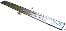 Draft Beer Drip Trap 60" x 5 1/4" W/ S.S. GRILL AND 4" METAL DRAIN - DT60SS