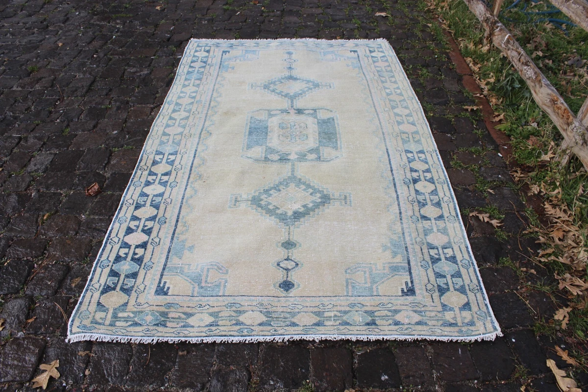 Vintage Handmade Turkish Area Rug Carpet, 50