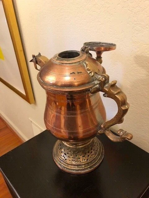 Antique 19th Century Brass and Copper Water Kettle Samovar - Image 4 of 4